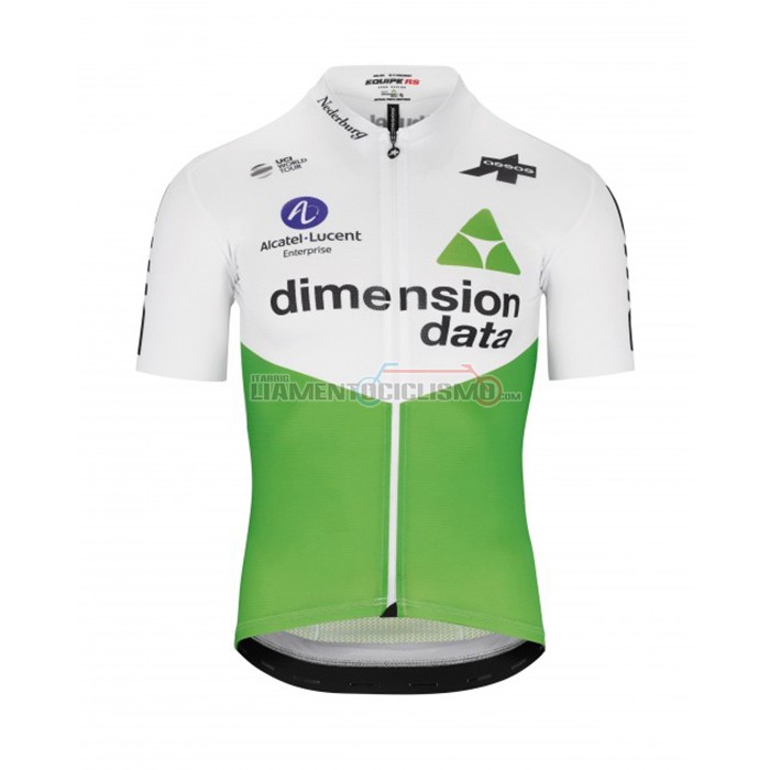 Abbigliamento Ciclismo Dimension Data Manica Corta 2019 Verde Bianco
